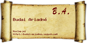 Budai Ariadné névjegykártya